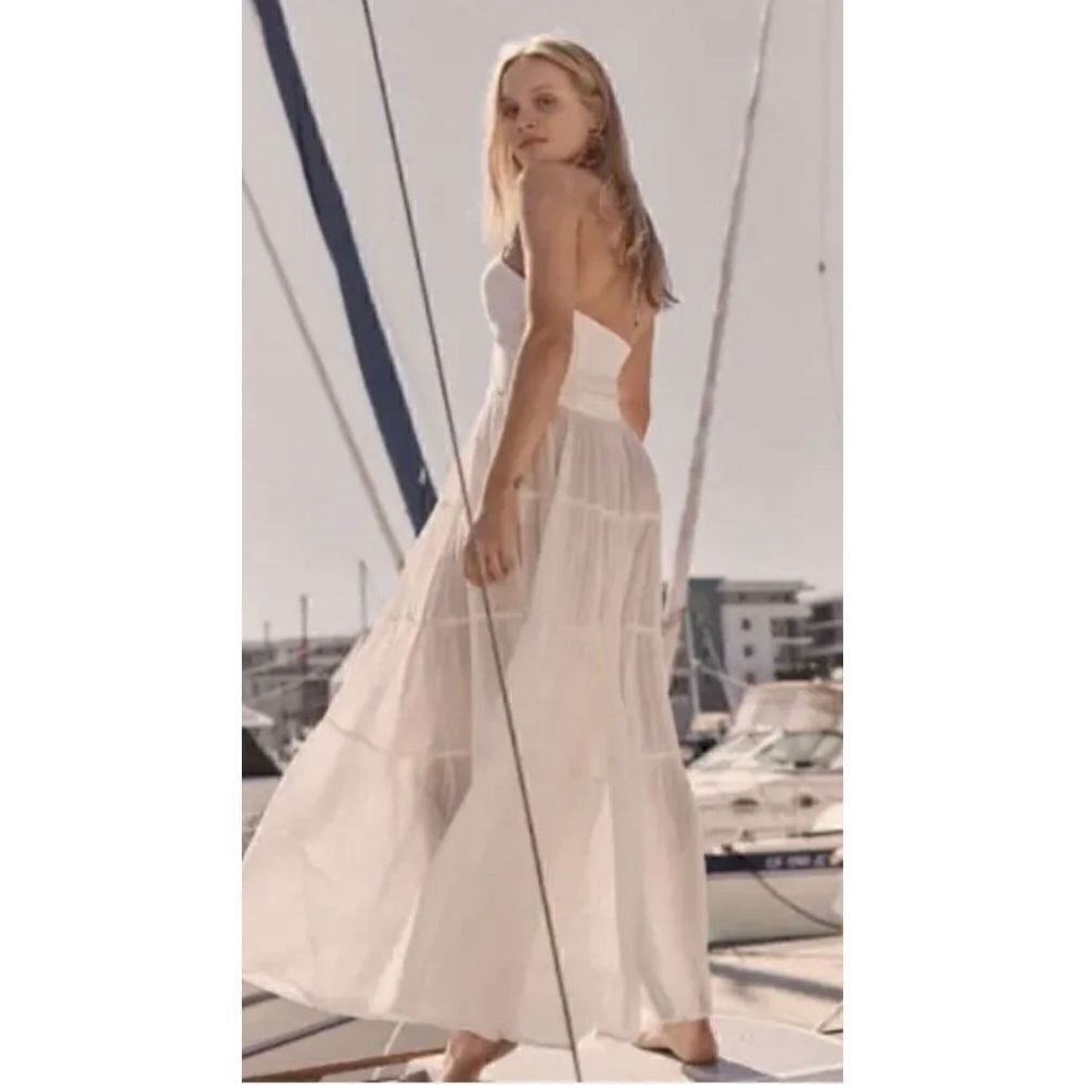 Free People A Little Extra Endless Summer Tie Front halter Maxi Dress m - Picture 2 of 7